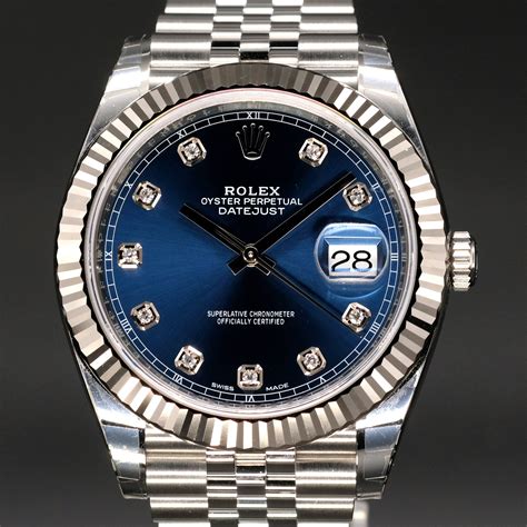 rolex blue dial datejust price.